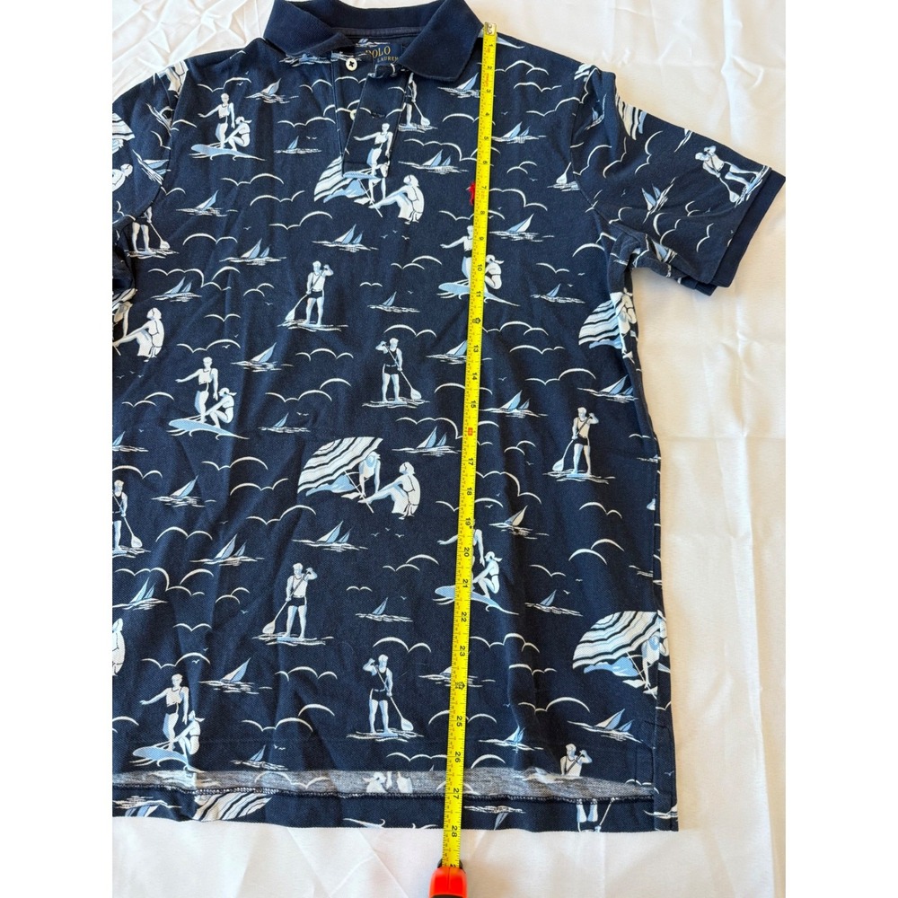 Polo Ralph Lauren Mens Classic Fit Surfer Polo Shirt M Navy Beach Preppy Casual - Picture 6 of 7